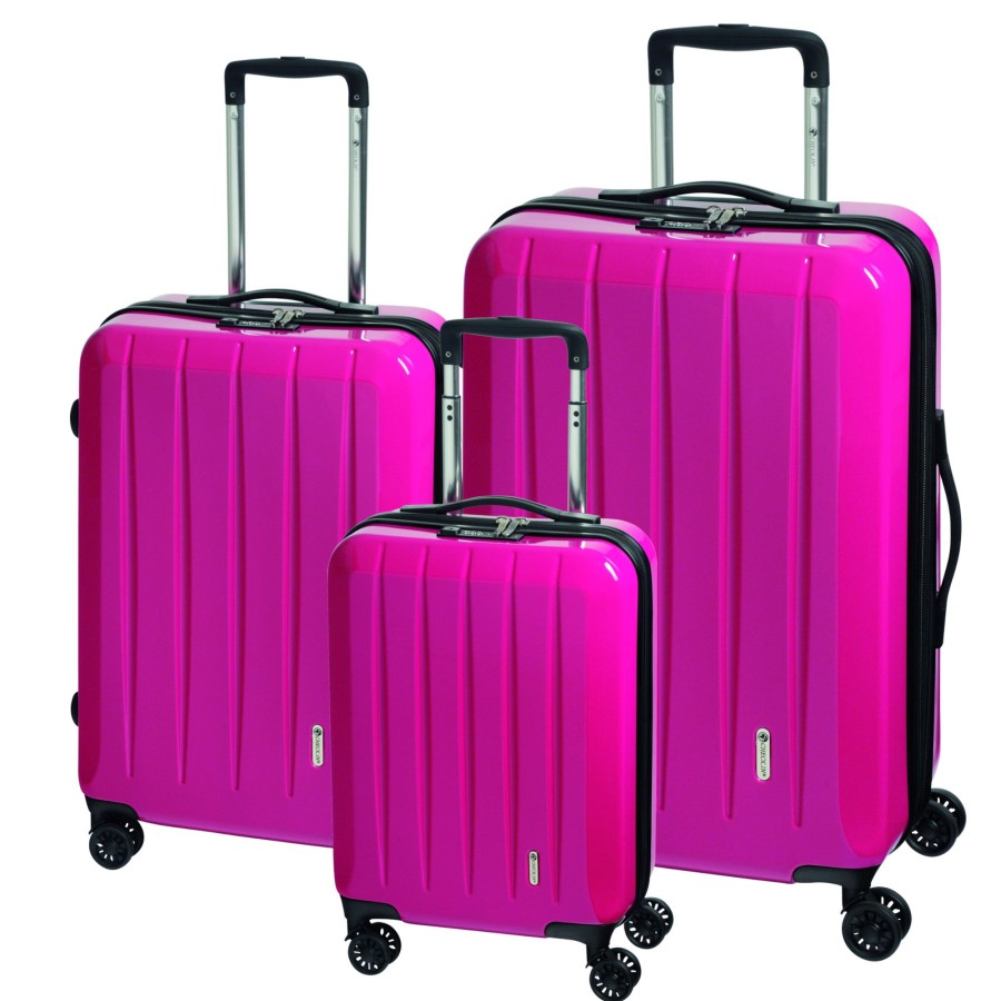 Koffer Check.IN | 3-Tlg. Kofferset London 2.0 Mit 4 Rollen Pink