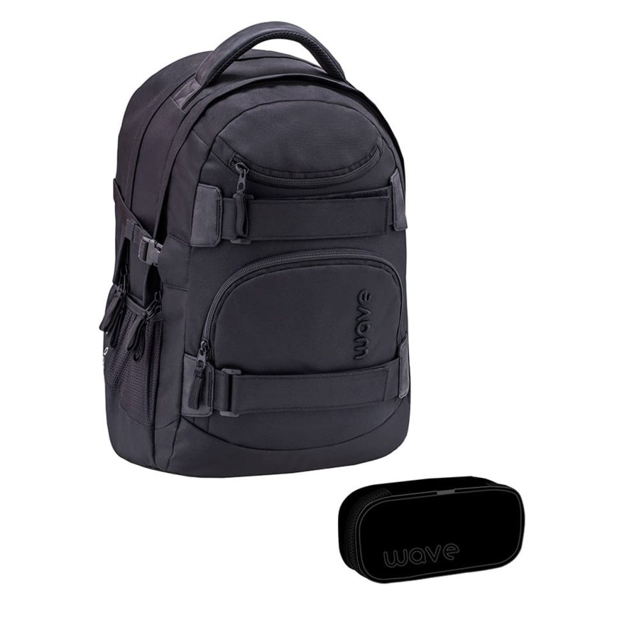 Schule Wave | Infinity Rucksack Set 2-Teilig - Posh Black Posh Black [17]