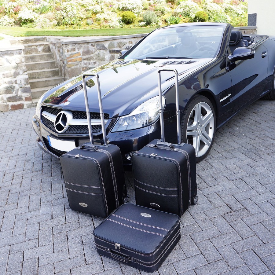 Autokoffer Roadsterbag | 3-Tlg. Kofferset Mit 2 Rollen Mercedes Sl R230 141 Liter