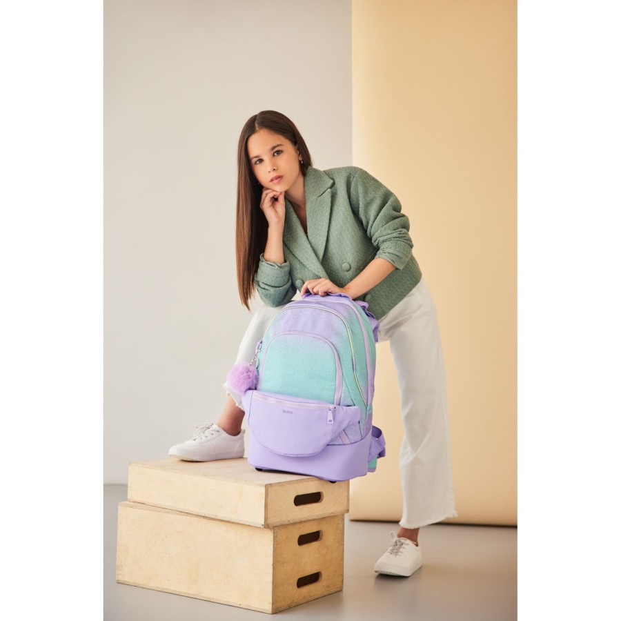 Schule Belmil Premium | Premium 2-Tlg Schulrucksack & Fanny Pack Serenity Mit Gratis Turnbeutel Serenity [