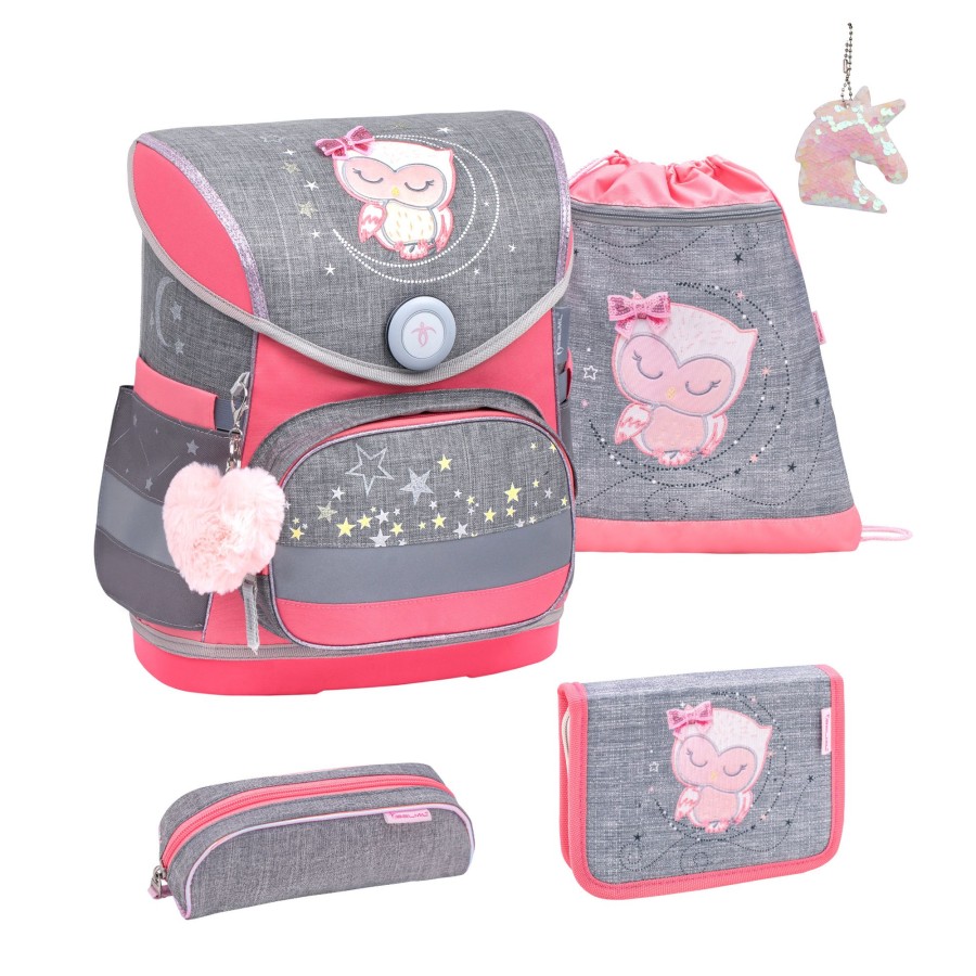 Schule Belmil | Compact Schulranzen Set 5-Teilig Mit Gratis Schlusselanhanger Little Owl