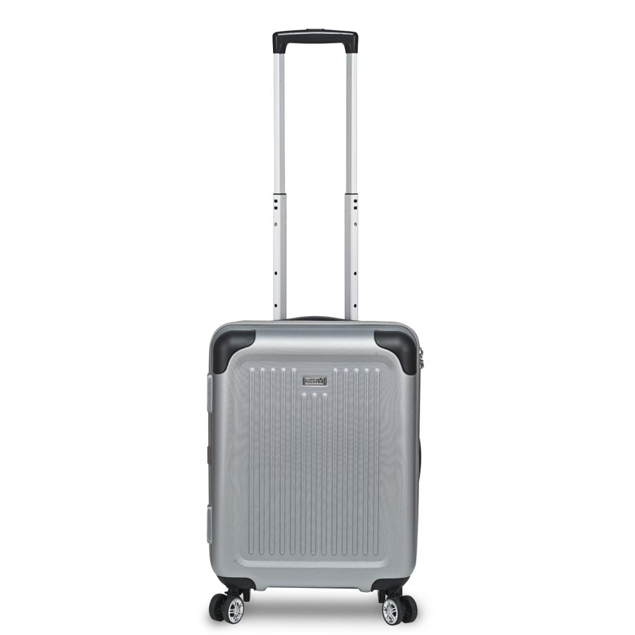 Koffer Stratic 4 Rollen Koffer | Hartschalen-Koffer S Mit 4 Rollen, 54 Cm, 32 Liter Stripe - Silber Silber [23]