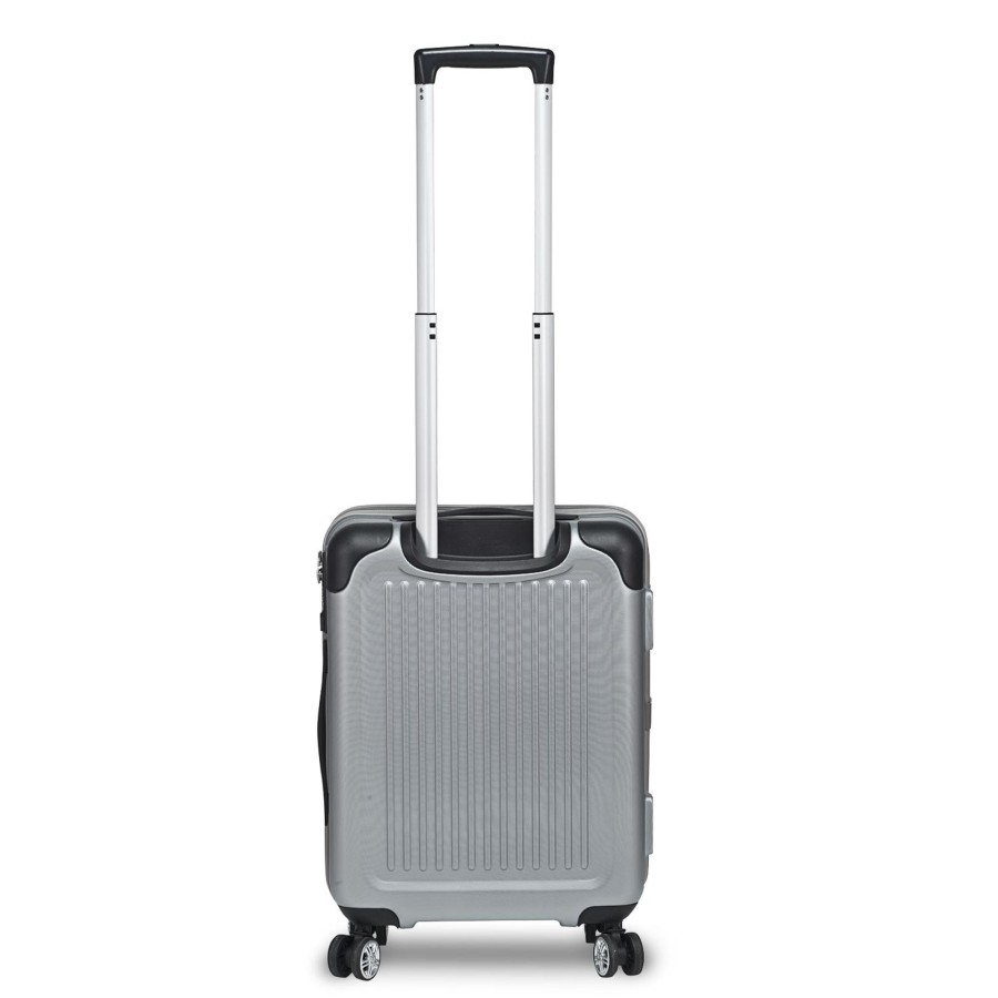 Koffer Stratic 4 Rollen Koffer | Hartschalen-Koffer S Mit 4 Rollen, 54 Cm, 32 Liter Stripe - Silber Silber [23]