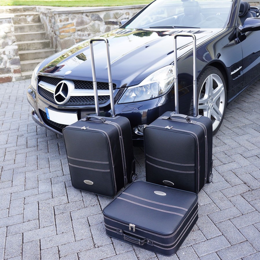 Autokoffer Roadsterbag | 3-Tlg. Kofferset Mit 2 Rollen Mercedes Sl R230 141 Liter