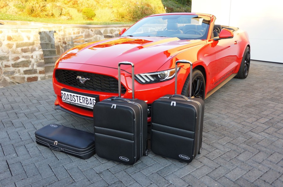 Autokoffer Roadsterbag | Ford Mustang Vi Cabrio Ab 2014 (Eu-Version) - 3-Tlg. Kofferset Kofferraum E Naht Schwarz