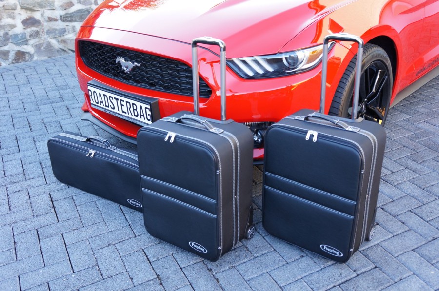 Autokoffer Roadsterbag | Ford Mustang Vi Cabrio Ab 2014 (Eu-Version) - 3-Tlg. Kofferset Kofferraum E Naht Schwarz