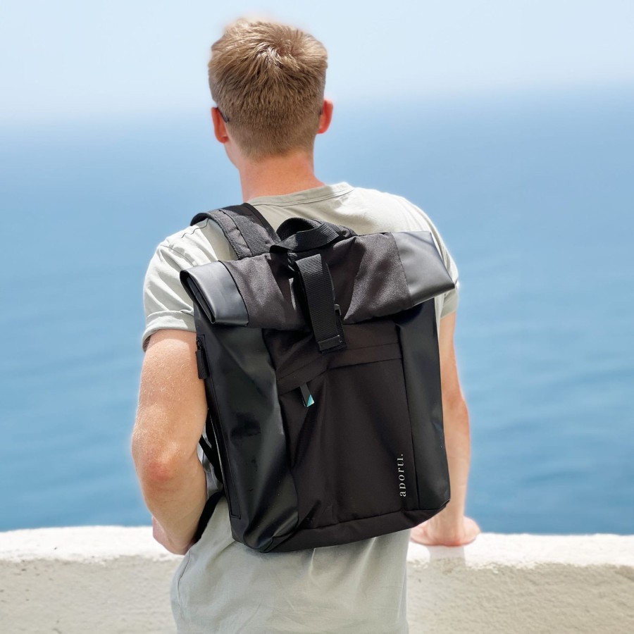 Rucksack aporti | Rolltop Anzio S Schwarz