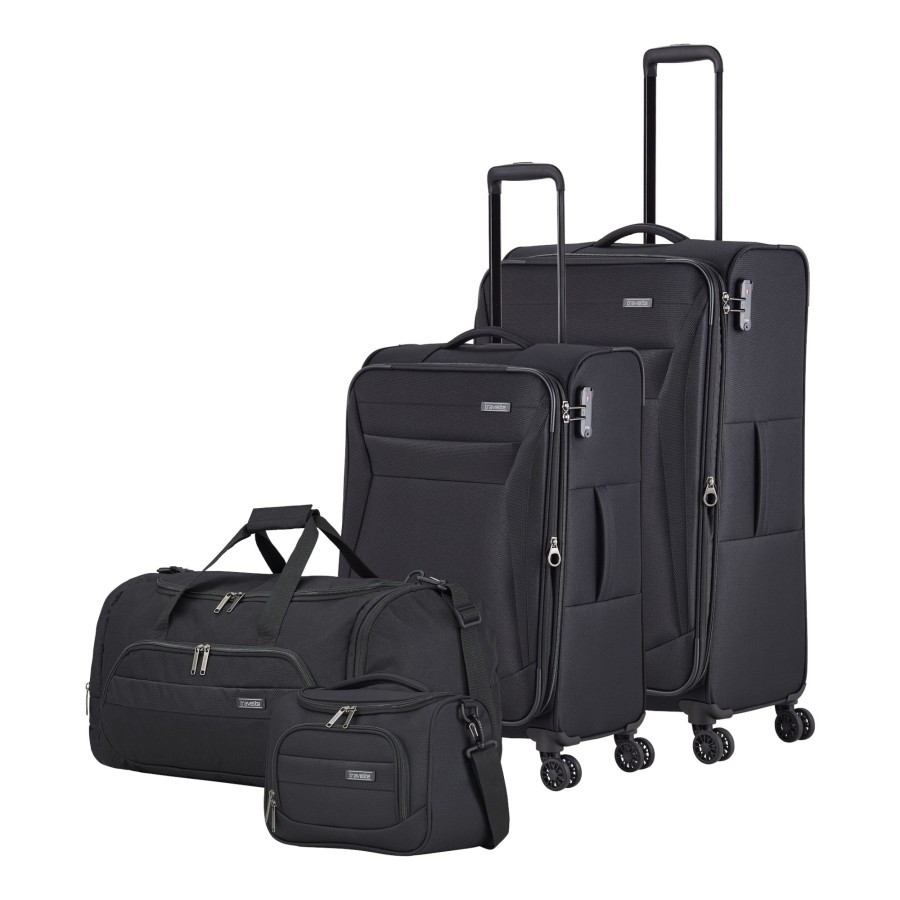 Koffer Travelite | Chios Kofferset Mit 4 Rollen Gr. L/M (Inkl. Reisetasche + Beautycase) - Schwarz Schwarz [1]