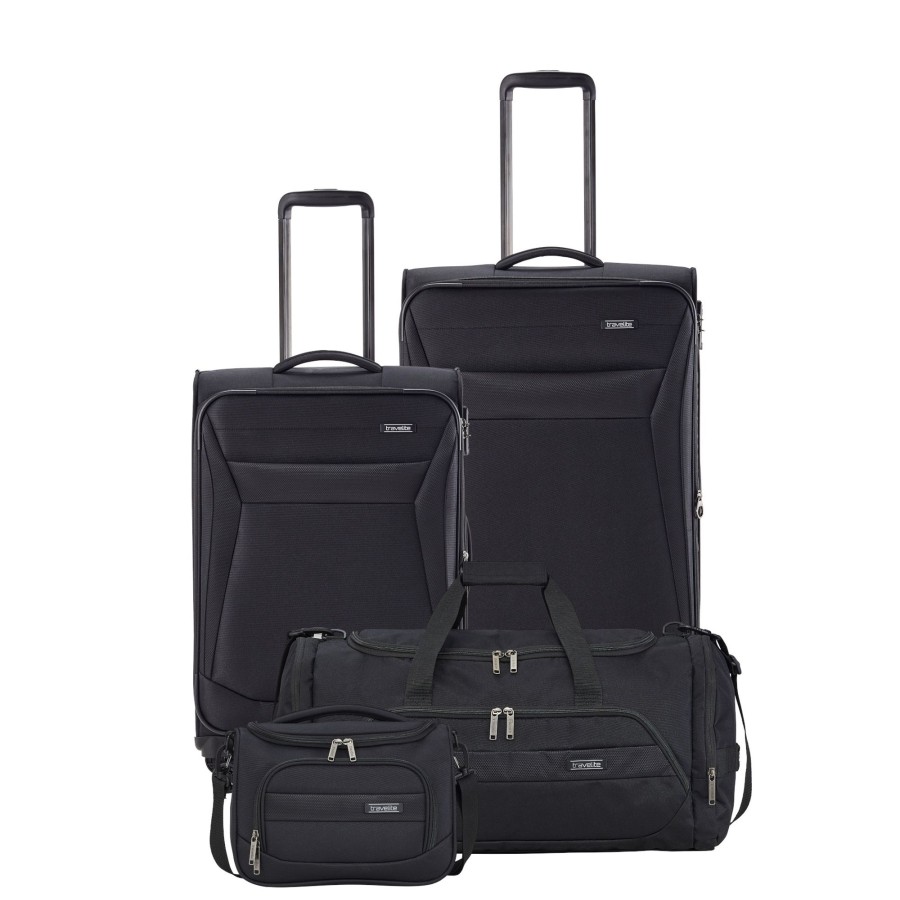 Koffer Travelite | Chios Kofferset Mit 4 Rollen Gr. L/M (Inkl. Reisetasche + Beautycase) - Schwarz Schwarz [1]