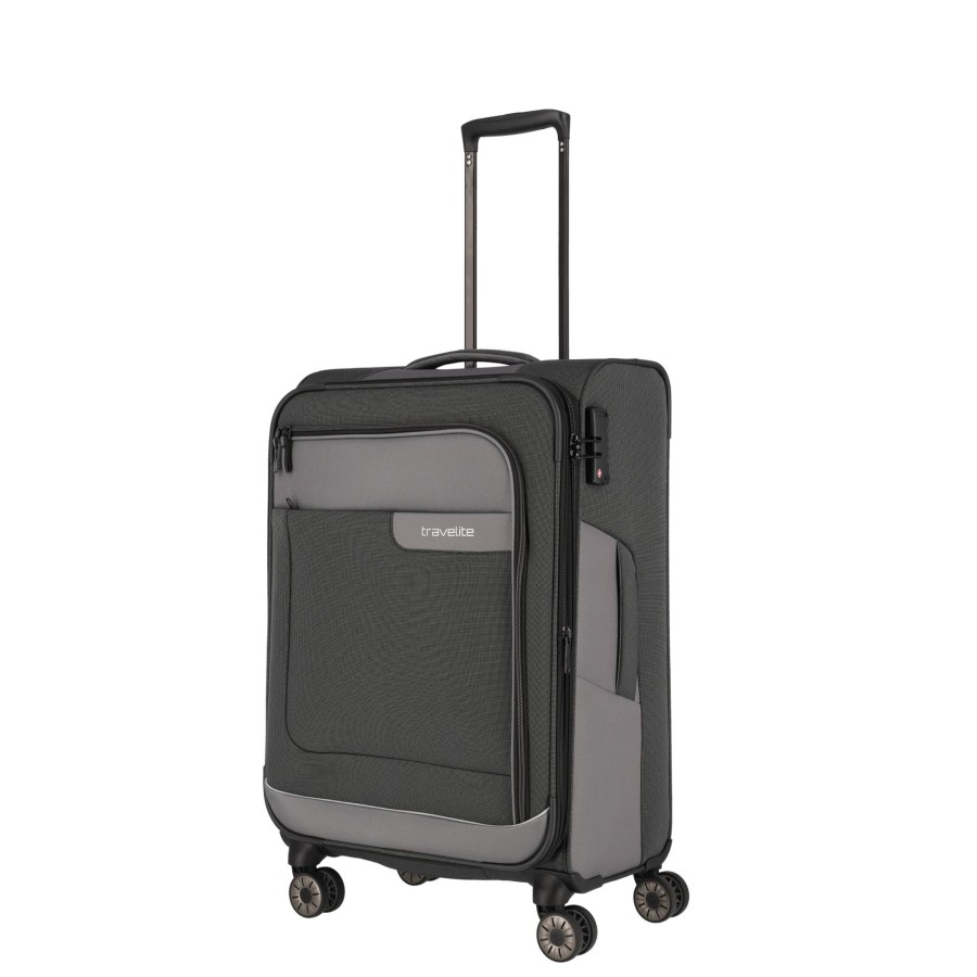 Koffer Travelite 4 Rollen Koffer | Viia Trolley 4 Rollen M - Schiefer Schiefer [4]